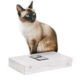 CanadianCat Company ® | Kratzblock aus Zwei Kratzwellen | 2 in 1 Katzen Kratzpappe | ca. 42 x 23,5 x 7 cm | weiß