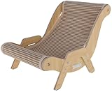 Kerbl Pet Katzenliegestuhl Sundowner, Aus hochwertigem Holz und Sisal, Für drinnen und draußen, Belastbar bis 12 kg, Braun, 52x37x37 cm