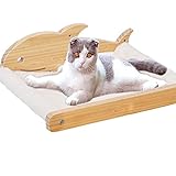Kaptin Katzenhängematte an der Wand montierte Holz-Katzenbetten – Katzenregal Katzenmöbel zum Aufhängen von Haustierbett, Katzen-Wandregale zum Schlafen, Klettern, Spielen, Liegen