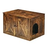 Dwanton Katzentoilette, versteckte Katzentoilette, Beistelltisch, Holz-Katzenhaus, passend für die meisten Katzenklo, Nachttisch, 80 x 50 x 40 cm